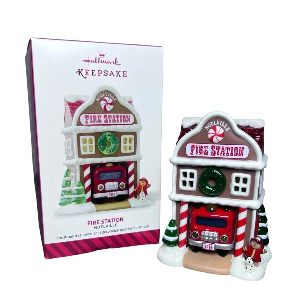 Hallmark NIB 2014 Christmas Ornament Noelville FIRE STATION‎ #9 final in series